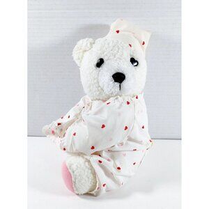 Teleflor Vintage Dream Bear Teddy Plush 9" Stuffed Animal Heart Pajamas Eyes